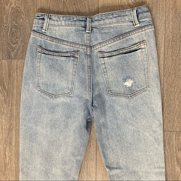 Anthropologie Dance & Marvel Distressed High Rise Waist Denim Jeans Light Wash S - Picture 9 of 11